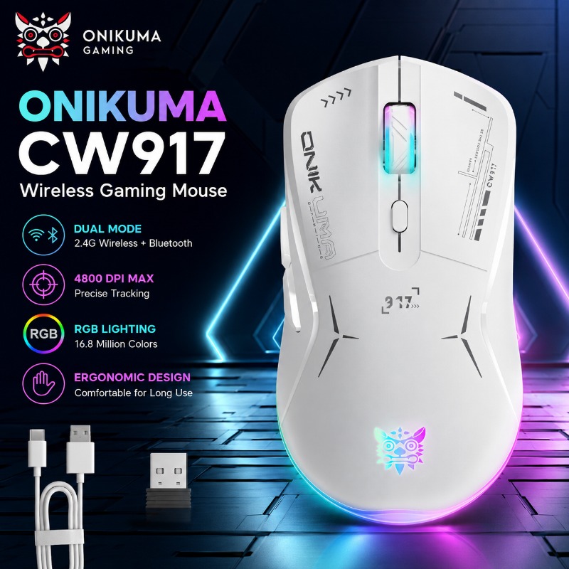 Gaming Console Buttons - ONIKUMA CW917 ワイヤレス/有線ゲーミングマウス デュアルモード 4800 DPI