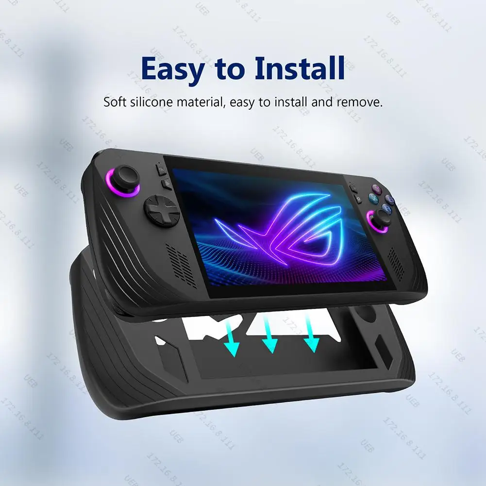 Gaming Console In - シリコン保護カバー 耐衝撃プロテクタースリーブ アンチスクラッチ ストラップ付き Asus ROG